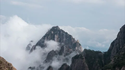 4K Timelapse Celestial Mountain, Yellow Mountain (Huang Shan), Shanghai, China Stock Footage 133571666