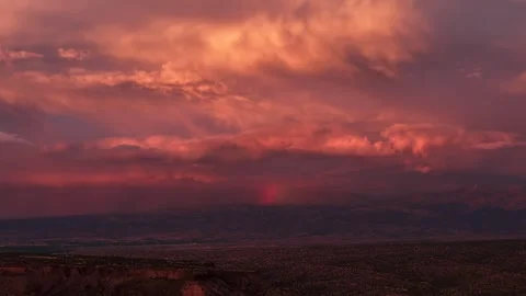 4K Timelapse Cinematic Fading Sunset Rainbow Mountain Clouds Stock Footage 336527009