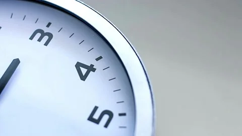 4K Timelapse of Clock pass through hour Analog Alarm Clock Almost Striking .. Stock Footage 272759040