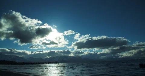 4k Timelapse of clouds forming over Lake Tahoe Stock Footage 109260609