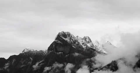4k timelapse clouds mass rolling over Tibet snow-Covered mountains in tibet. Stock Footage 45830250