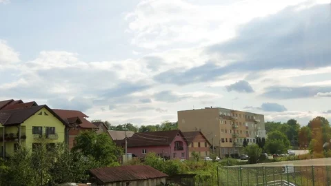 4K Timelapse Clouds over Town Video stock 79733670