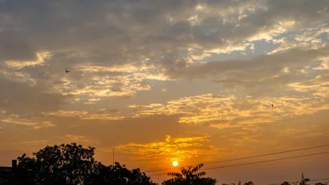 4K Timelapse of Clouds Running Across the blue sky at Sunset. Stock Footage 267963958