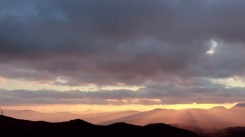 4k timelapse of cloudy colorful sky a sunset Stock Footage 165398459