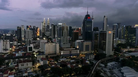 4K Timelapse Cloudy Sunset At Kuala Lumpur Stock Footage 126074438