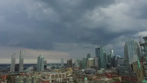 4K Timelapse of dark clouds over downtown Toronto. Stock Footage 133394376