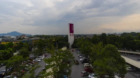 4k Timelapse day to night at Ipoh Aeon Mall Tower with dramatic cloud. Stock Footage 96385367