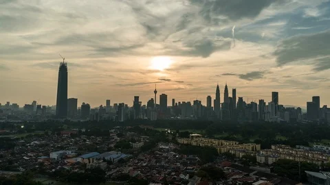 4k timelapse day to night of Kuala Lumpur city centre Stock Footage 90739599
