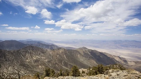4K Timelapse of Death Valley, Panoramic mountain View from Telescope Peak, CA Stock Footage 124857538