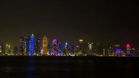 4K timelapse Doha Skyline, Qatar Stock Footage 111758850