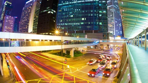 4k timelapse dolly video of traffic at night Stock Footage 35992912