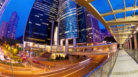 4k timelapse dolly video of traffic at night, fisheye view Stock-Footage 35994404
