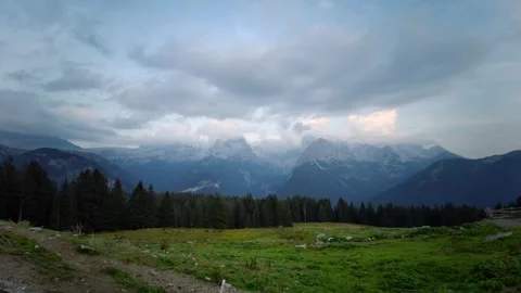 4k timelapse of Dolomites on a cloudy day Stock Footage 279235328