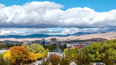4K Timelapse of Downtown Boise overlooking Idaho State Capitol Building Stock Footage