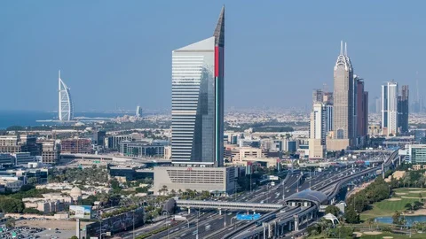 4K Timelapse of Downtown Dubai, UAE Stock Footage 107954701