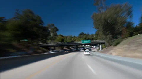 4k timelapse of driving over on a curvy highway, 17 from Santa Cruz to San Jose Stock Footage 47163555