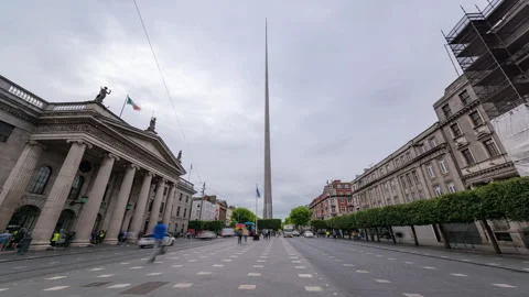 4K Timelapse of Dublin City Centre with Spire, GPO and O Connell Street Metro Stock Footage 241256353