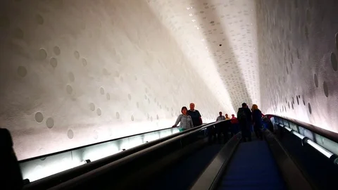 4K Timelapse Elbphilharmonie Hamburg escalator to Plaza Balcony Stock Footage