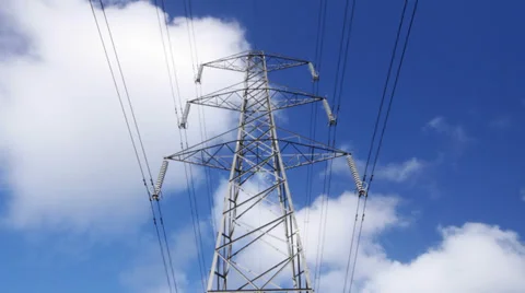 4K timelapse of electricity pylon Stock Footage 35795932