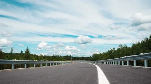 4K - Timelapse of an empty road Stock Footage 52587949