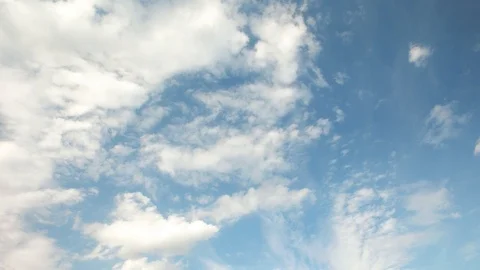 4K Timelapse of Fast Moving Clouds in Blue Sunny Sky, Time Lapse Vídeos de archivo 116119328