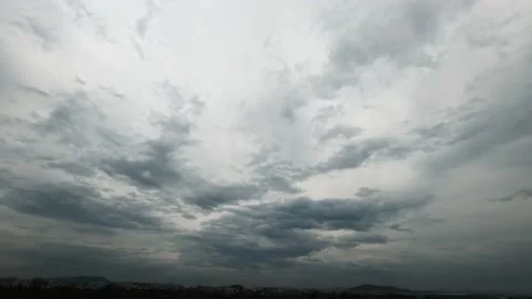 4K Timelapse of Fast Moving Dark Moody Storm Clouds during Monsoons Stock Footage 156066190