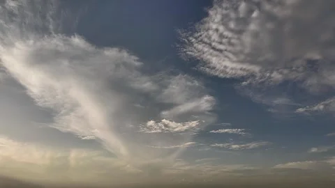 4K Timelapse Flowing Clouds In The Sky White Clouds Moving Fast Sky. Stock Footage 321574747