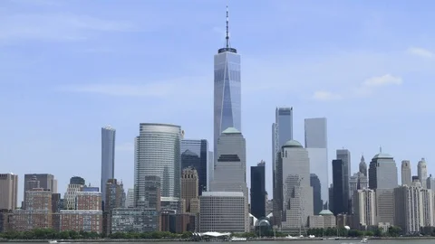 4k Timelapse Of Freedom Tower in New York City Stockbeeldmateriaal 90344072