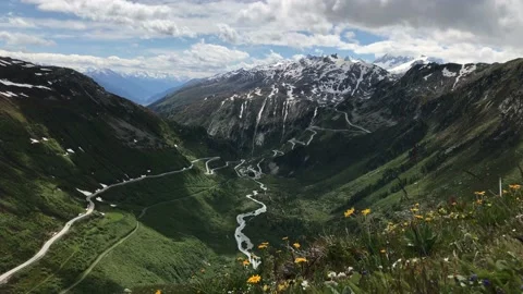 4K Timelapse Of The Furka Pass Stock Footage 137218225