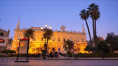 4K Timelapse of General Archives of the Indies in Seville City. Stock Footage 125724815