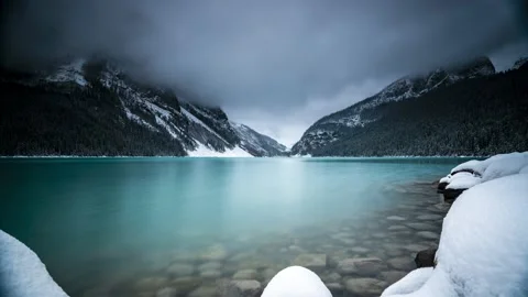 4K Timelapse of a Glacial Lake Stock Footage 147998864