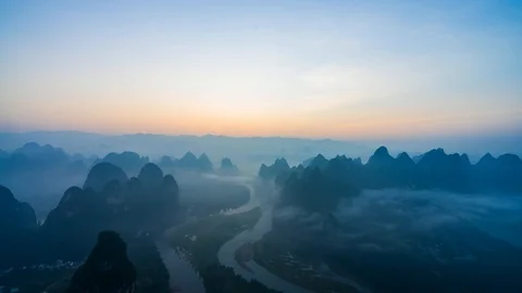 4K Timelapse Of The Guilin,Guangxi,China. Stock Footage 126559792