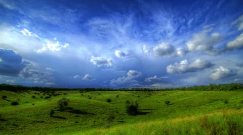 4k. Timelapse HDR. Beautiful Landscape With Storm Clouds Stock Footage 25887953