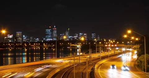 4K Timelapse highway bridge towards city, Australia Stock Footage 211823819