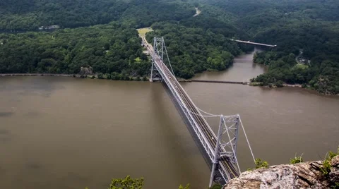 4k timelapse hudson river bear mountain bridge Stock Footage 40509797