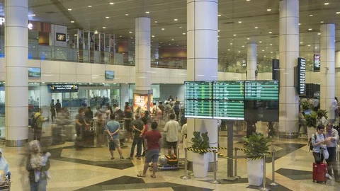 4k timelapse at KLIA 's arrival hall Stock Footage 116709721