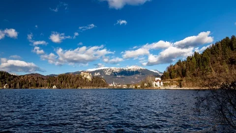 4K Timelapse Lake Bled Castle, Slovenia 5 Stock Footage 104045185