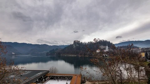 4K Timelapse Lake Bled Castle, Slovenia 1 Stock Footage 104045195