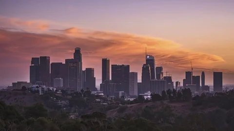 4k Timelapse of Los Angeles Elysian Park Sunset 216 pics 10 sec int 4KUHD 24 Stock Footage 83435292