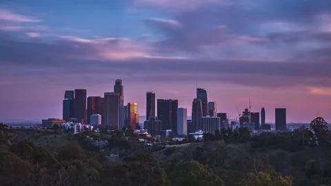 4k Timelapse of Los Angeles Elysian Park Sunset 250 Pics 7 sec int 4KUHD 24 UHQ Stock Footage 83435358