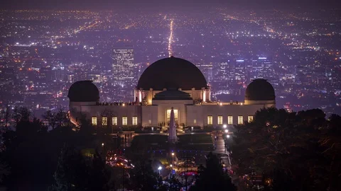 4k Timelapse of Los Angeles from Griffith Observatory Normandie Night Timelapse  Stock Footage 89422304