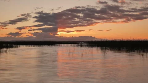 4k timelapse,  magical sunset over Corrib lake at Galway, Ireland Stock Footage 277514340