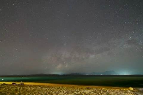 4K Timelapse of Milkyway from Mantanani Island, Sabah 2 Stock Footage