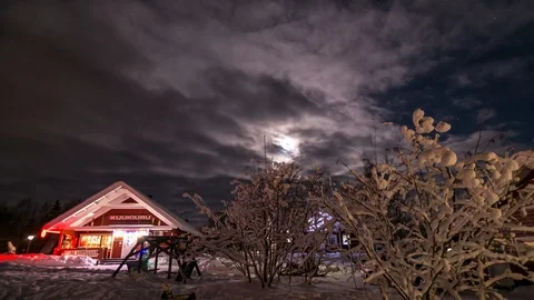 4K Timelapse Moon and Clouds in Finland Lapland Scandinavia 3 Stock Footage 89157201
