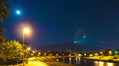 4k, Timelapse of the moon moving in the sky Stock Footage 53244392