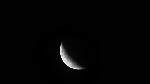 4K timelapse Moon rising in dark nature sky Video stock 217448005