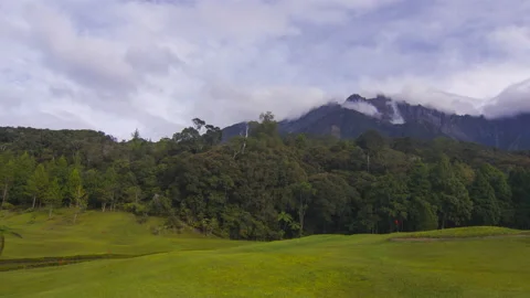 4K Timelapse of Mount Kinabalu with Dramatic cloud movement. Pan right effect. Stock Footage 200861122