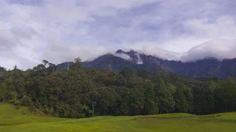 4K Timelapse of Mount Kinabalu with Dramatic cloud movement . Stock Footage 201275763
