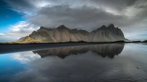 4K Timelapse : Mountains with clouds in Iceland Stock Footage 71387725