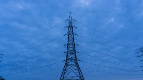 4k Timelapse of moving cloud on Electricity power station. Video stock 121262185